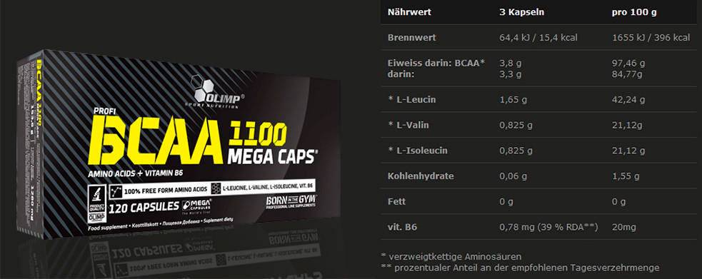 BCAA Mega Caps 1100 от Olimp