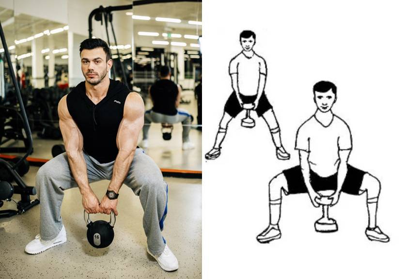 Приседания гоблет (goblet squat)- техника выполнения упражнения.