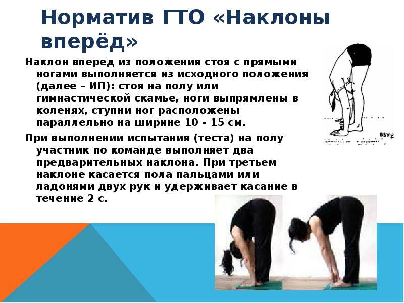 Наклоны вперед из положения стоя