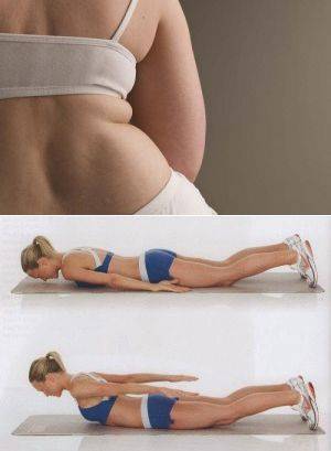 Как убрать складки и жир на спине у женщин, упражнения для похудения спины