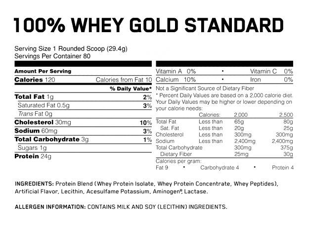 100% whey protein gold standard