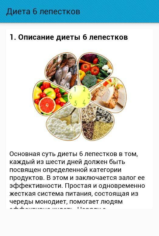 Диета «6 лепестков»: меню на каждый день, отзывы и результаты | poudre.ru