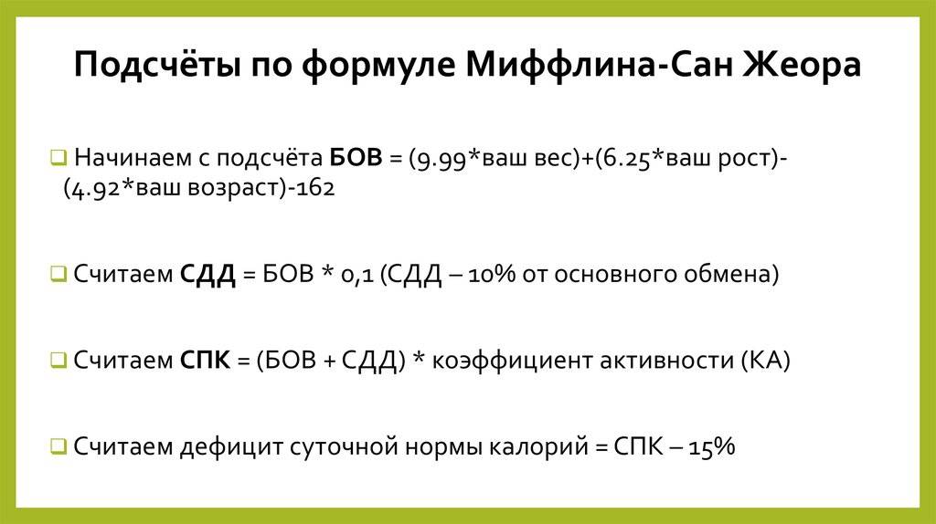 Диета по калориям