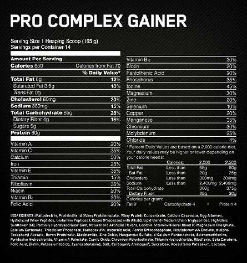 Optimum nutrition
 pro complex gainer