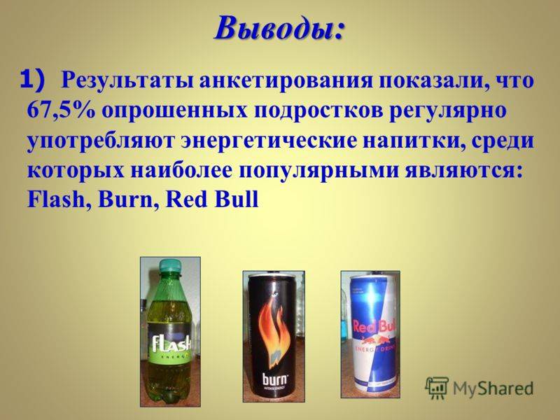 Польза и вред энергетических напитков